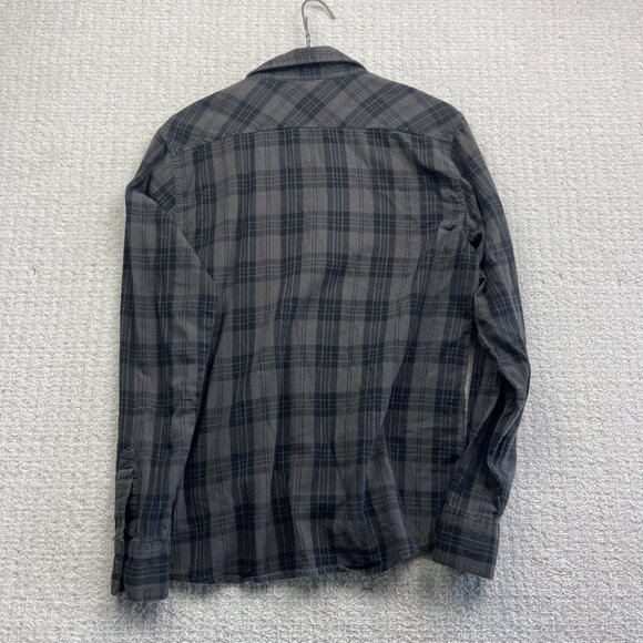 Le Temps des Cerises Plaid Button Up Shirt Men’s Sz S Gray Black Long Sleeve - Picture 10 of 14